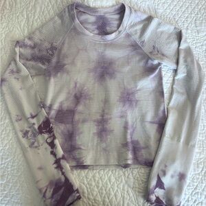 White and Purple Tie Die Long Sleeve Swiftly Tech | Size 4